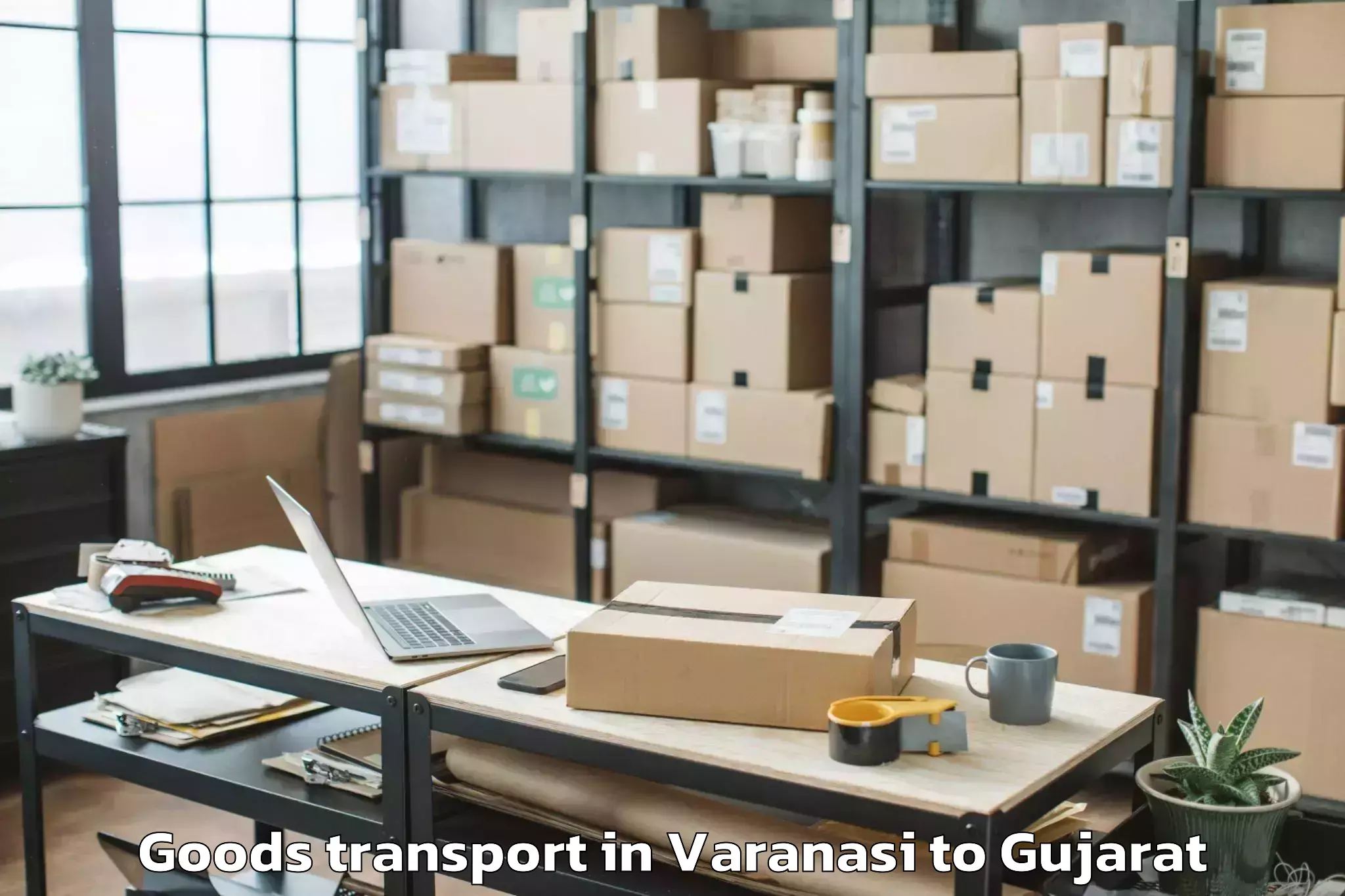 Reliable Varanasi to Kadi Sarva Vishwavidyalaya Gan Goods Transport